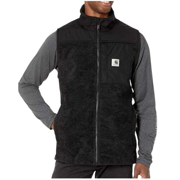 Carhart Men's Yukon Extremes Wind Fighter Fleece Waterproof Black Vest Size XL - Picture 2 of 11